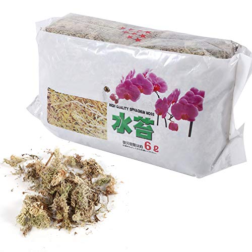 Long Fiber Sphagnum Moss, 6L Sphagnum Moss Potting Mix Soil for Carnivorous Plant, Phalaenopsis Orchid, Sarracenia, Fly Traps, Reptiles