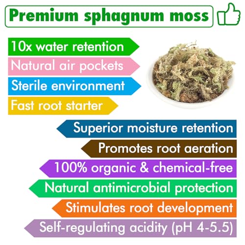 ZeeDix 4 qt Sphagnum Moss for Indoor Plants, Natural Dried Long Fiber Moss for Orchid Repotting, Carnivorous Plants, Succulents, Monstera, Flower & Reptile Terrariums Habitats (3 oz) - size: 3oz