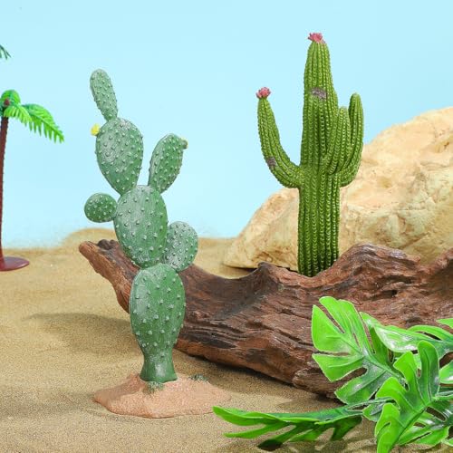 BESPORTBLE Terrarium Cactus Plants, 2Pcs Reptile Plants Terrarium Decor- 5. 5Inch Simulation Cactus Plant Landscaping Decoration for Tortoise Lizard Gecko Bearded Dragon