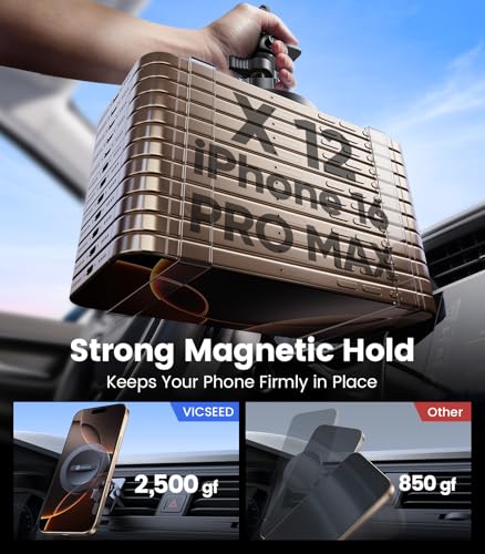 VICSEED for MagSafe Car Mount [Upgraded Strong Magnetic & Won't Break Vent] - color: Pink Black
