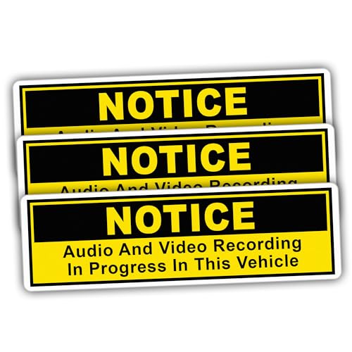 TAYTA Notice Dash Cam Audio and Video Recording Sticker, 5x1.5", 3 Pcs - color: Style 2