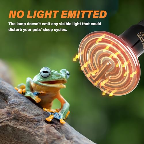 Sxminer 4 Pack 150W Ceramic Heat Lamp Bulb, E26/E27 Base Infrared Reptile Heat Lamp or Chicken Brooder Heater Bulb Non-Light Emitting for Pets Snakes Lizards Industrial Use