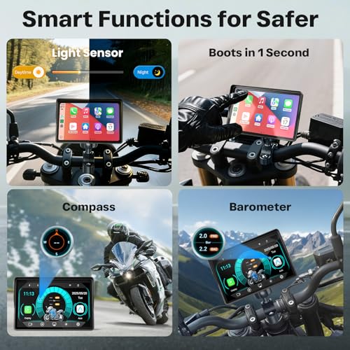 WonVon Upgraded 5" Motor CarPlay GPS Navigation with TPMS - color: 5 Inch+TPMS+Dual Cam