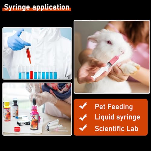 5Pack 20ml Plastic Syringe with caps for Liquid Measuring,Oral,Scientific Labs,Feeding Pets, Oil or Glue Applicator, Halloween Party, Sterile Individually Packed