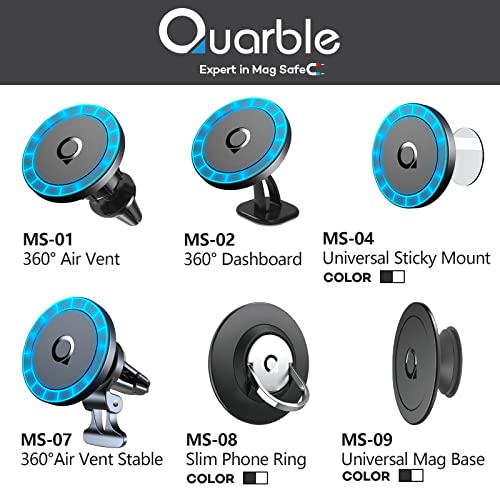 Compatible with Mag Safe Car Mount Dashboard Magnetic 360° Adjustable Phone Holder Soft Rubber Front Compatible with iPhone 16/15/ 14/13/ 12/ Pro/Pro Max No Metal Plate Needed Since 2021