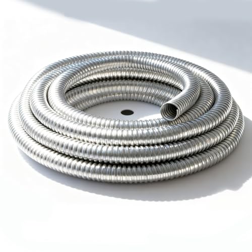 25ft 3/4in Flexible Reduced Diameter wall Wire Conduit, Galvanized Steel Flexible Electrical Conduit, Suitable for Wire Management and Greenfield Wiring