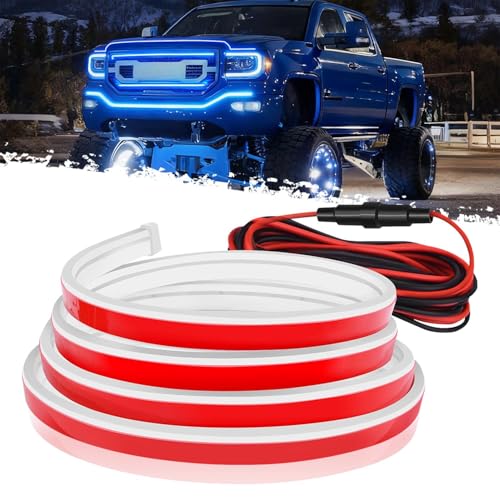 DIBMS 71" High Brightness Car Hood Gap LED Strip, Dynamic Car Ambient Light - color: Blue