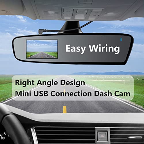 Short Mini USB Power Data Cable 9", Dash Cam Power Cord 5V/2A, 480 Mbps