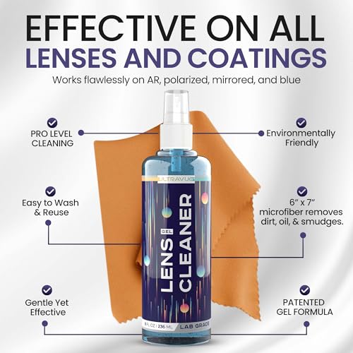 Eyeglass Gel Lens Cleaner Spray, Multi-Size Glasses Cleaner Kit