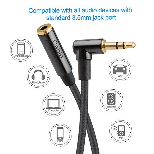 CableCreation 3.5mm Headphone Extension Cable 3FT/0.9M, Audio Stereo Cable - size: 3 Feet