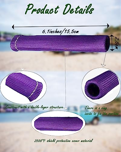 Spark Plug Wire Heat Shield Boots Protector - 8 Pack High Temp 2500 Degree Automotive Thermal Sleeve for LS1 LS2 SBC BBC Engine Motor, Universal 6 Inch Spark Plug Heat Sock, Purple - color: Purple