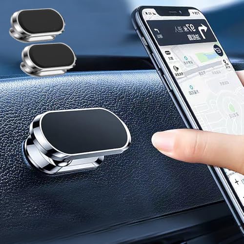 Magnetic Phone Holder 2 Pack, 360 Rotating Universal Car Mount, Compatible with Smartphones, Suction Shell Absorbs, Fits iPhone, Huawei, Xiaomi