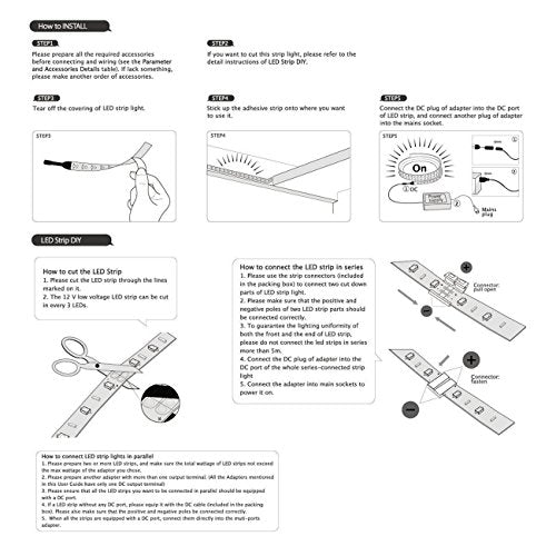 Water-Resistance IP65, 12V Waterproof Flexible LED Strip Light, 16.4ft/5m Cuttable LED Light Strips, 300 Units 3528 LEDs Lighting String, LED Tape(White) Power Adapter not Included - color: 1*16.4ft 3528 Cold White