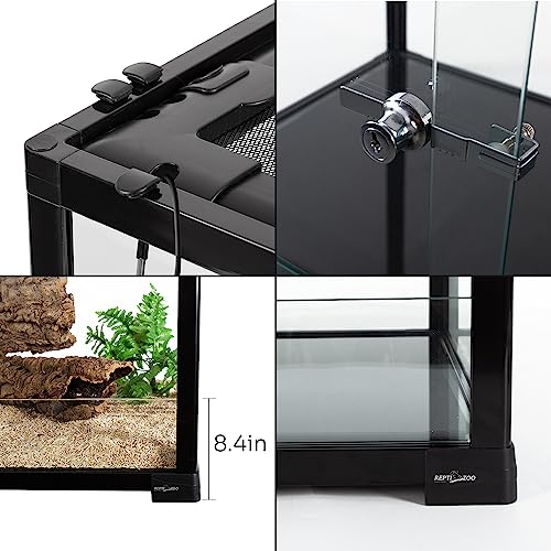 REPTIZOO 135 Gallon Glass Reptile Terrarium Tank, 36" x 18" x 48" Wide & Tall Reptile Terrarium, Chameleon Cage with Sliding Front Door Top Screen Ventilation, Easy Assembly - size: 36" x 18" x 48"