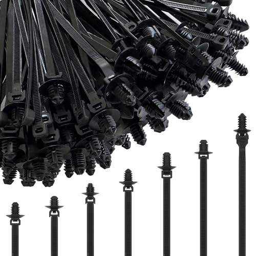 70Pcs Cable Ties Push Mount Nylon Zipper Clips Zip Ties Heavy Duty Plastic Push in Zipties for Car 7 Most Popular Sizes Self Locking Zip Tie Clips - color: Ct-70pcs