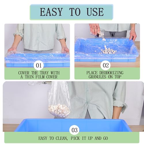 50pcs Plastic Disposable Rabbit Cage Liner, Clear Large Size 28x20in Guinea Pig Cage Liners Bag Universal Elastic Toilet Film Covers, for Bunny Hamster Hedgehog Bird and Small Animal (50pcs)