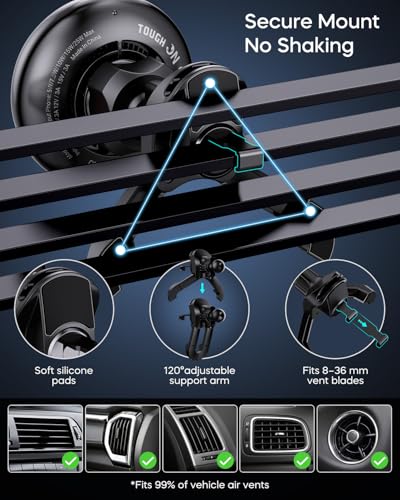 Tough On Qi2.2 25W for MagSafe Car Mount Charger, Wireless Car Charger