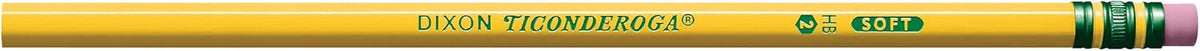 Ticonderoga Wood-Cased Pencils, Unsharpened, 2 HB Soft, Yellow, 72 Count