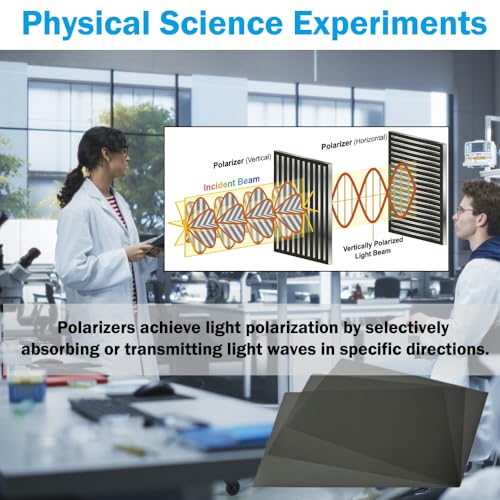 Polarized Film Sheets 3 PCS 7.8 x11.8inches/20x30cm Polarizer Linear Polarizing Filter Non-Adhesive for Educational Physics Photography Lighting