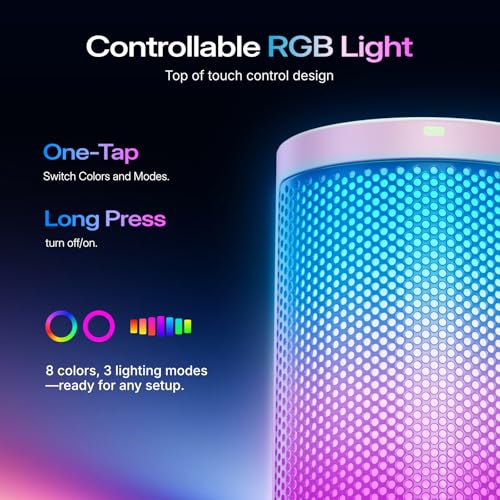 MAONO DGM20 USB Gaming Microphone for PC with Clear Voice & RGB Lighting - color: Pink