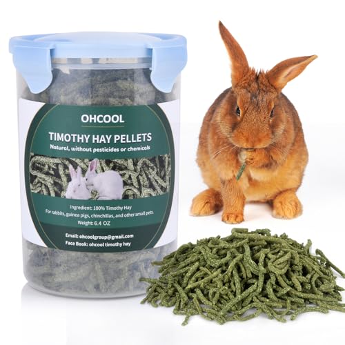 Timothy Hay Pellets 6.4oz for Rabbits & Tortoises | 100% premium timothy pellets with balanced nutrition for rabbits and tortoises