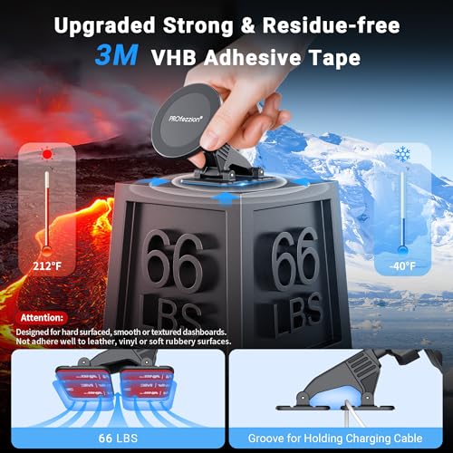 PROfezzion 2-Pack for MagSafe Mount Holder Fits Car Vent Dashboard & Office - style: Car Air Vent + Car Dash (1 + 1)