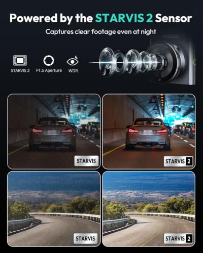 BOTSLAB G300H Plus 4K Hardwire Kit Dash cam Front and Rear, STARVIS 2, App