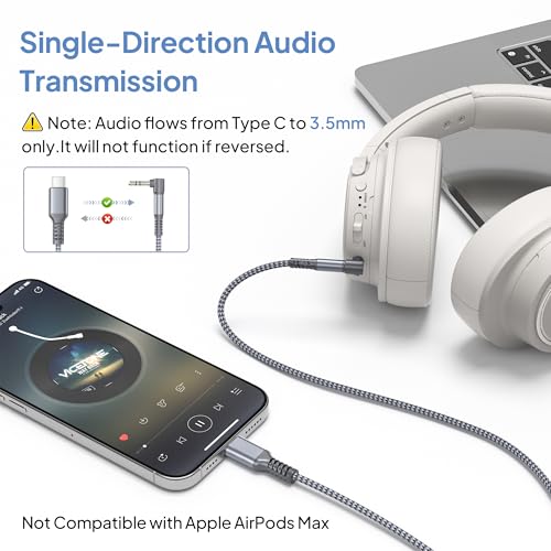 Elebase for iPhone 16 Aux Cable 6FT,USB C to 90 Degree 3.5MM Audio Adapter - color: Right Angle-Grey, size: 6ft/1.8m