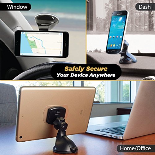 Scosche MAGWSM2 MagicMount Magnetic Suction Cup Mount for Car Windshield or Dashboard, 360° Adjustable Magnet Head, Universal Cell Phone Holder for Car, Compatible with iPhone, Samsung & All Devices - size: 1 Pack, style: Window / Dash Suction