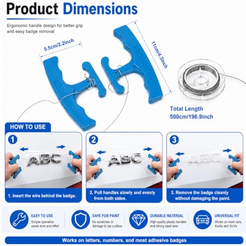 PSLER Car Emblem Removal Tool, Plate Line Car Badge Removal Tool - color: Blue