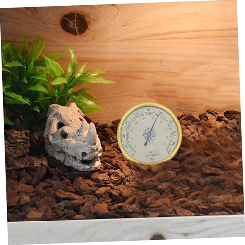 POPETPOP Analog Hygrometer Gold Round 72mm 2.83 Inch Precision Humidity Gauge with 2% Rh Resolution No Battery Required for Indoor Rooms and Reptile Terrariums