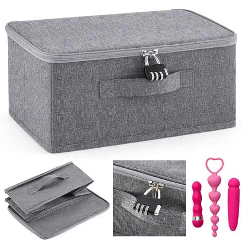 Briwooody Discreet Lockable Toy Bag,Gray,11.8 X 7.9 X 5.5 In - color: Gray, size: 11.8 x 7.9 x 5.5 Inch