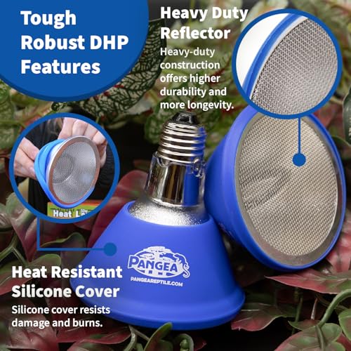 Pangea 50W Deep Heat Projector 2-Pack for Reptiles with Carbon Fiber Filament, Core Warming Infrared A and B Bulb for Basking Lizards, Designed for Ceramic Sockets (50 Watt)