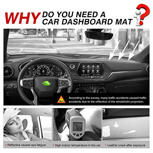Autorder Dashboard Cover Mat for 2019-2025 2026 Chevy/Chevrolet Blazer Accessories Dash Cover Flannel Dash Mat Sunshade Glare UV Rays Protector - size: Black 19-26 Blazer