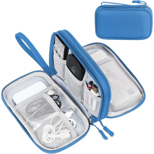 FYY Electronic Organizer, Travel Tech Pouch Bag, Medium, Cyan - color: Cyan, size: 8.3 x 5 x 2.6 inches
