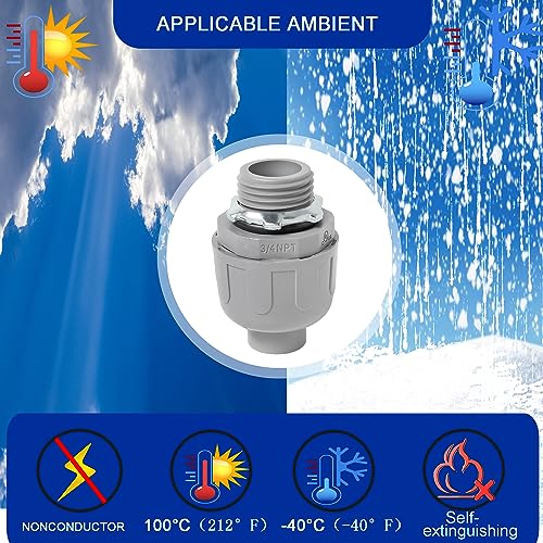 (3/4" Conduit Coupling 20 Pack) Yariwiz 3/4 Plastic Liquid Tight Conduit Coupling - style: 3/4" Straight-20 Pack