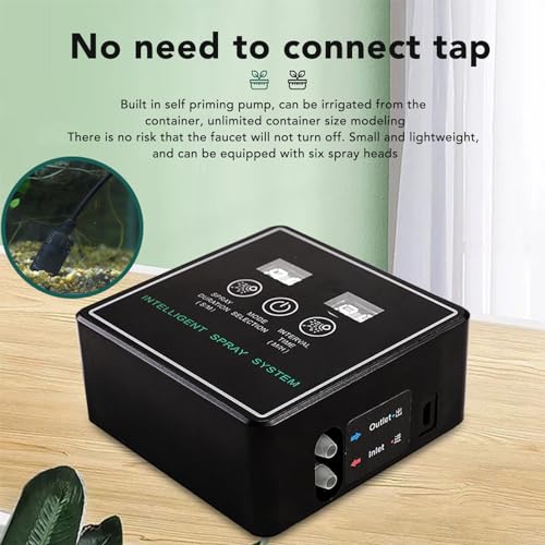 Reptile Fogger Smart Spray System, Reptile Automatic Humidifier with 360 Degree Adjustable Misting Nozzles, Intelligent Timing Cycle Sprayer for Terrarium Rainforest Habitat with U