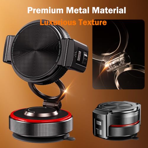 for Magsafe Car Mount, Magnetic Clip 2-in-1, Vacuum Gel Suction Cup