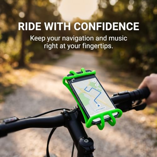 Green Bike & Motorcycle Phone Holder – 360° Rotating Universal Mount for iPhone, Samsung & Smartphones - color: green