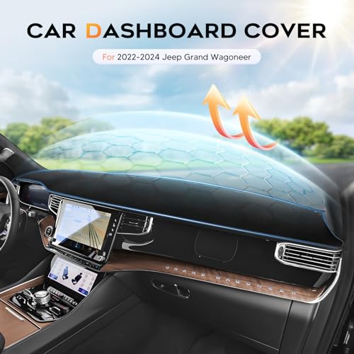 Cartist Dash Cover for 2022 2023 2024 Jeep Grand Wagoneer Dashboard Cover - color: 22-24 Grand Wagoneer (Black)