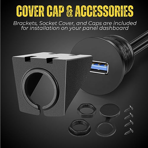 TNP USB Flush Mount Extension Cable for Car Dashboard, Male-Female, 6FT - size: 6FT