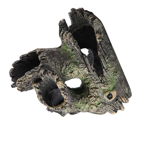 Aquarium Driftwood Decoration Artificial Resin Tree Trunk for Fish Tank Ornaments, Terrarium Vivarium Reptile Cave Hide Aquatic Decoration (ST-004C) - size: ST-004C