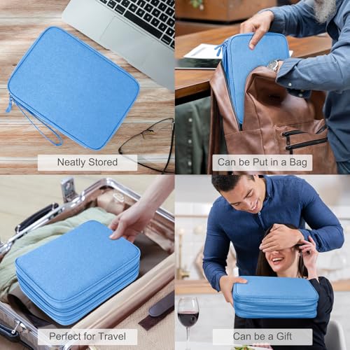 FYY Electronic Organizer, Travel Tech Pouch Bag, Extra Large, Cyan - color: Cyan, size: 10.8 x 8 x 3.15 inches