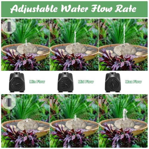 Saillong Bird Bath Water Fountain with Electric Pump, Granite Air Pump Rock for Bird, Rock Waterfall Fountain, Feeder, Aquariums, Fish Tank (Beige) - color: Beige