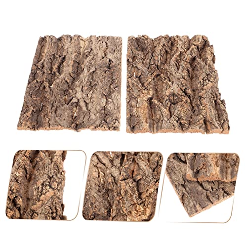 2Pcs Natural Reptile Hide Tree Bark Decor for Terrarium Climbing Tree Bark Decoration for Lizards Turtles Geckos Frogs Chameleons Habitat Background and Climbing Surface