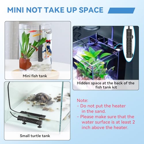 hygger Ceramic Submersible Aquarium Heater, New Explosion-Proof Fish Tank Water Heater with External Temp Controller Auto Thermostat Heater for Saltwater Freshwater (15W for 1~5 Gallon) - size: 15W for 1~5 gallon