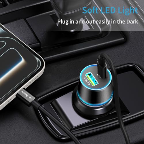 67.5W Car Charger USB C Super Fast Charging for iPhone 17/Samsung Android - color: Black, size: 3.3 ft