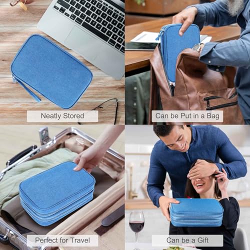 FYY Electronic Organizer, Travel Tech Pouch Bag, Large, Cyan - color: Cyan, size: 9.1 x 5.9 x 3.15 inches