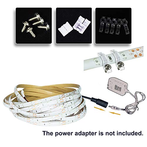 Water-Resistance IP65, 12V Waterproof Flexible LED Strip Light, 16.4ft/5m Cuttable LED Light Strips, 300 Units 3528 LEDs Lighting String, LED Tape(Red) Power Adapter not Included - color: 1*16.4ft 3528 Red
