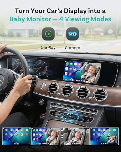 OTTOCAST Cabin Care Adapter 2026,Baby Car Camera & Wireless CarPlay Adapter